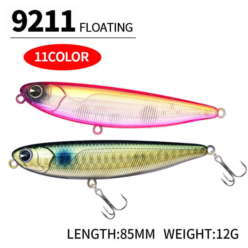 CHEERY 12g 85mm Stainless Steel Artificial Hard Bait-Printed Pencil Lure for Sea Bass Perch Snapper-Floating for Sea Float – Fishing Lure – view 1