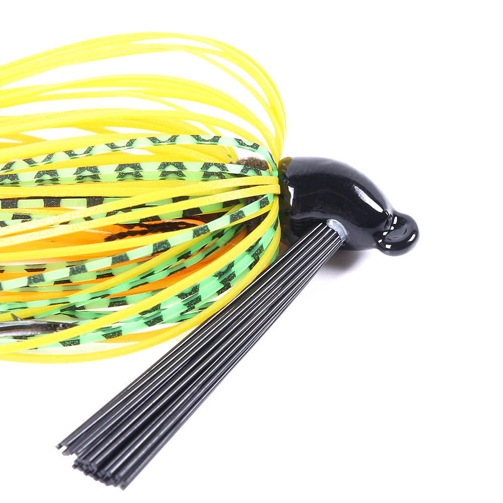 Cheery 10g Metal Skirt Lure Sinking Artificial Hard Bait Jig Head with Hooks for Sea Bass Bass Marlin-Freshwater Bottom Fishing – Octopus Skirt – view 3