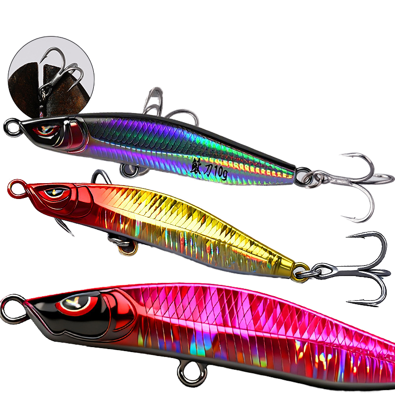 1 OUTKIT 1Pcs Metal Jigbait Spinning Lure 10g-22g Sea Fishing Saltwater Fish Bait Trolling Jigging Wobbler Laser Cover – Hard Lure – view 1