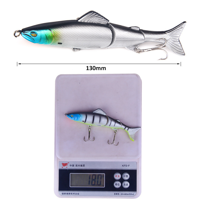 CHEERY Hard ABS Bass & Trout Fishing Lure 3-Jointed Minnow Bait 13cm/18g Topwater for River & Lake Float Fishing – Hard Lure – view 5