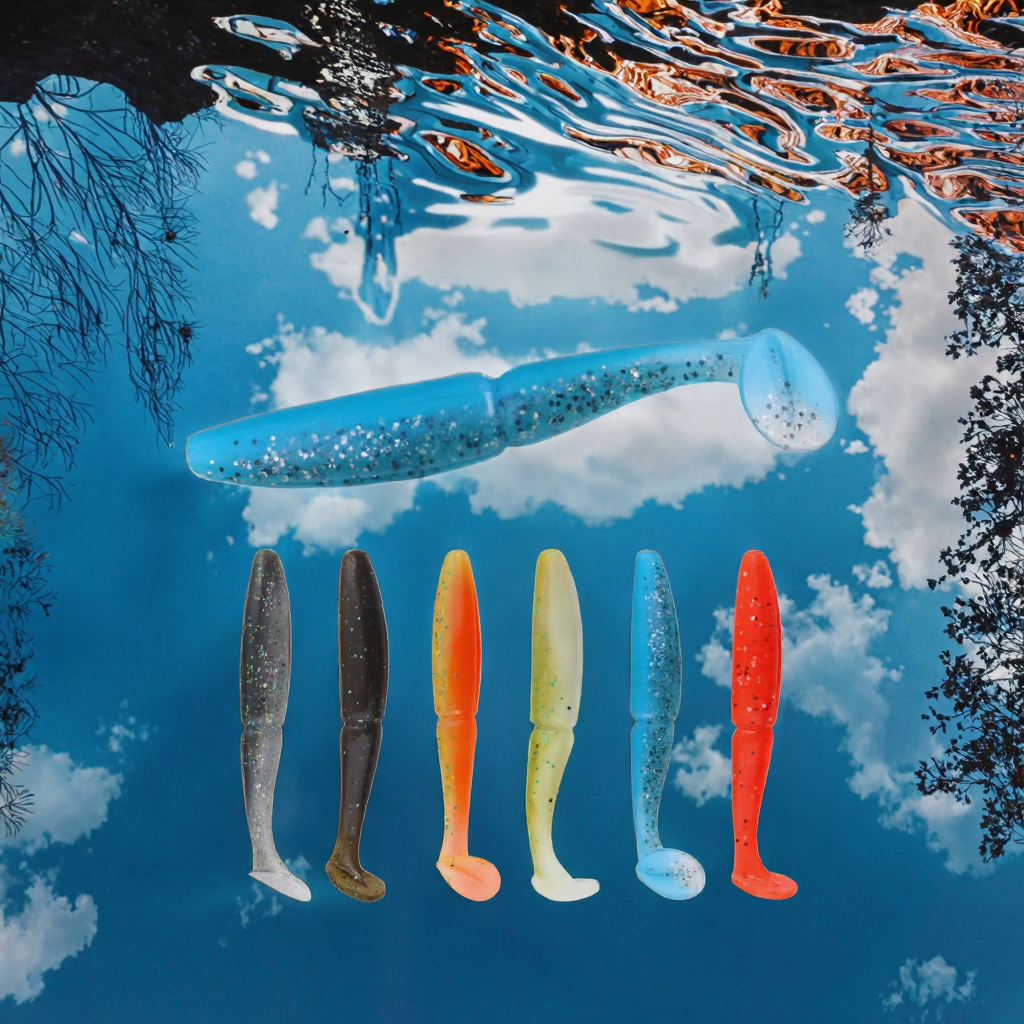 SO020 Printed ABS Artificial Soft Baits T-Tail Fishing Lures for Sea & Ice Fishing Cod-5pcs/bag 10cm 9.7g*5 – Soft Lure – view 3
