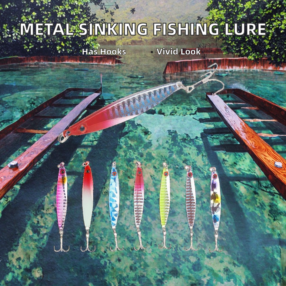 Luya Metal Sinking Hard Jigging Lure with Sequined Iron Plate for Ocean Boat & Lake Fishing – Hard Lure – view 2