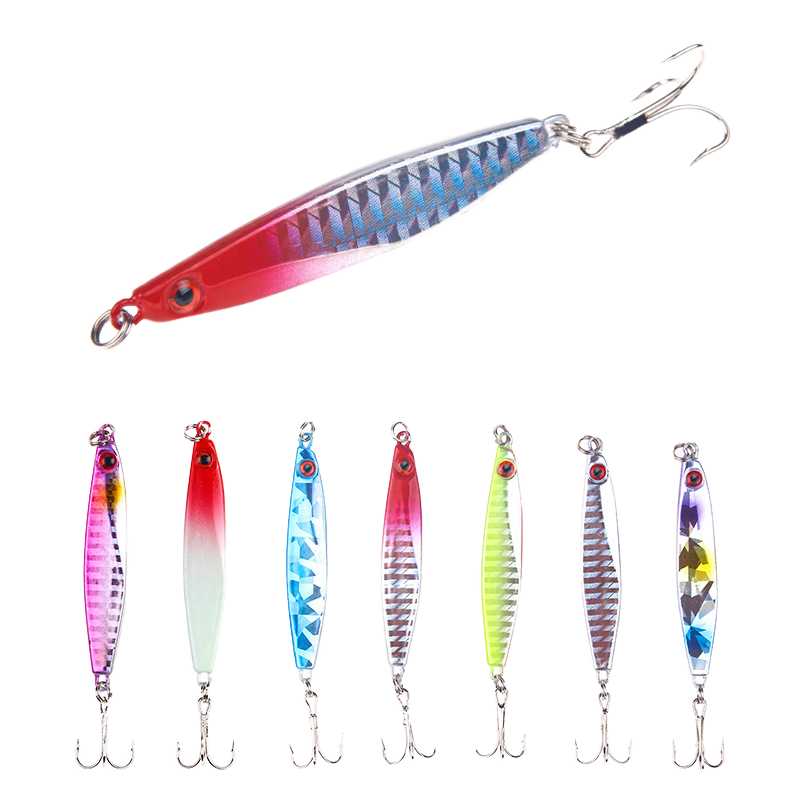 Luya Metal Sinking Hard Jigging Lure with Sequined Iron Plate for Ocean Boat & Lake Fishing – Hard Lure – view 1
