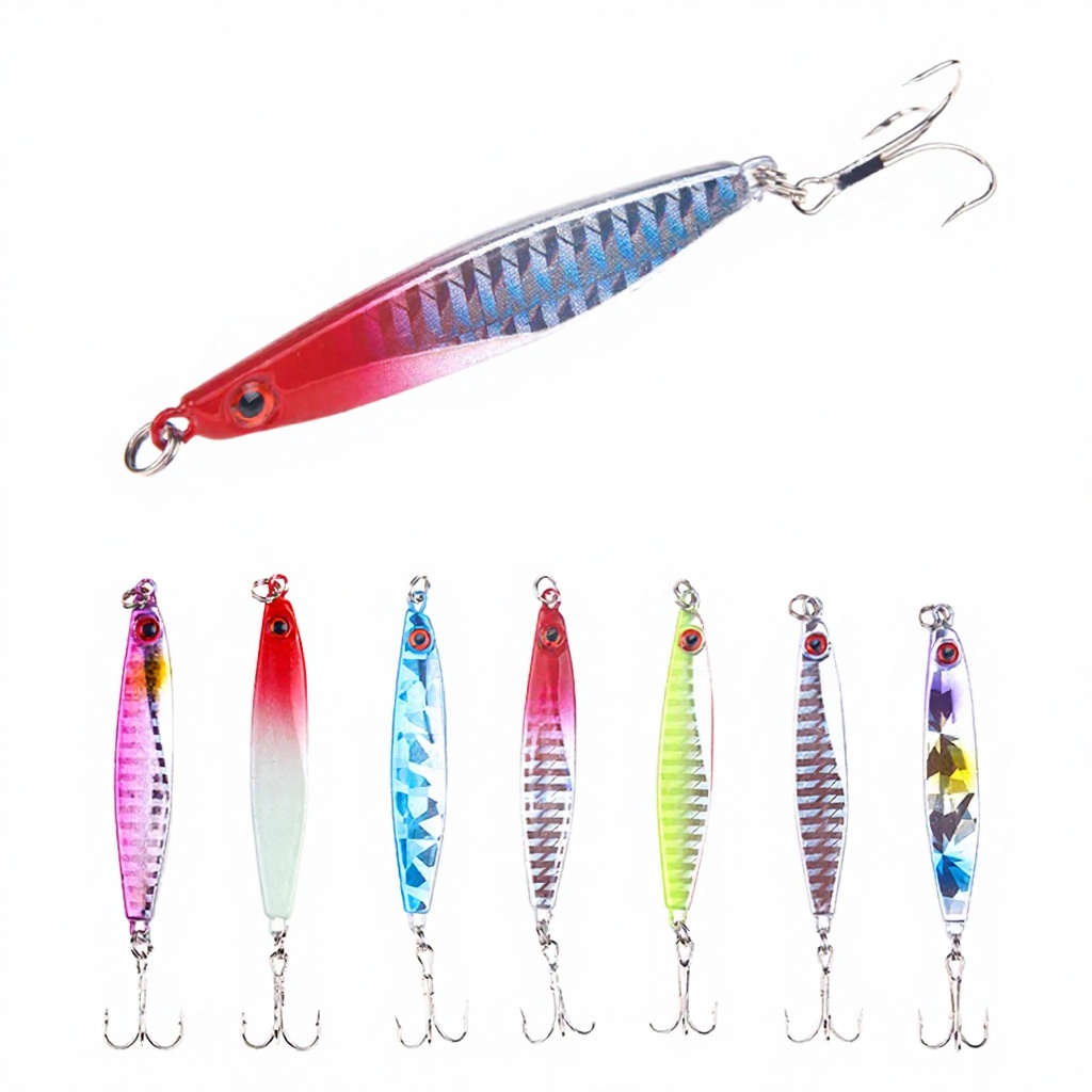 Luya Metal Sinking Hard Jigging Lure with Sequined Iron Plate for Ocean Boat & Lake Fishing – Hard Lure – view 3