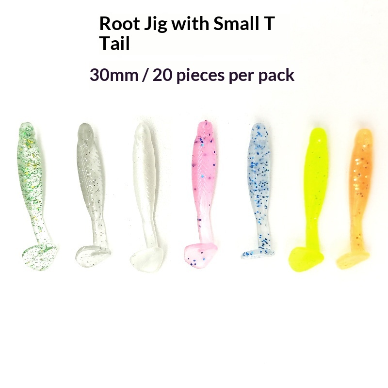 Factory Wholesale Fish T-Tail Lure Bait 30mm 02g Glow-in-the-Dark Root Fishing Jerkbait Pack of 20 – Worms & Grubs – view 5