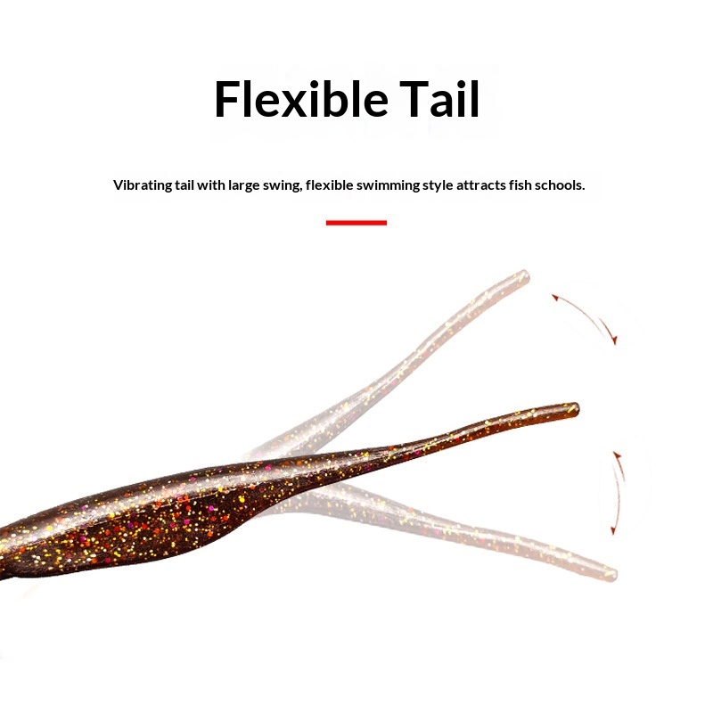 2025 New Flexible Artificial Soft Bait Straight-Tail Worm Soft Lure for Mandarin Fish Bass 130mm – Worms & Grubs – view 4