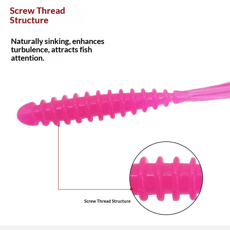 Soft Worm Lure Bottom Fishing 05g Threaded Explosive Bionic Artificial Bait Sea Bass Multi-Color Lure Stainless Steel No Hooks – Worms & Grubs – view 4