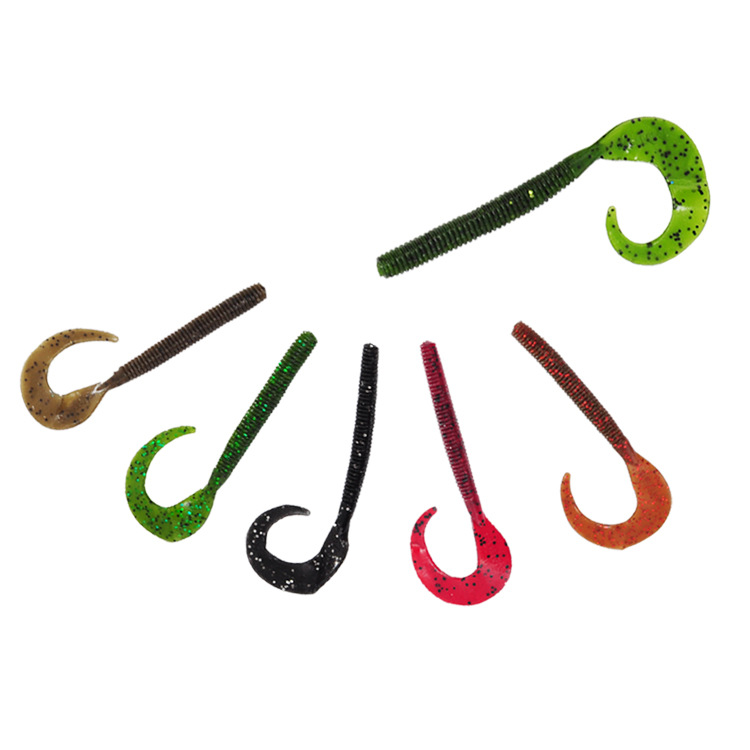 Lure Curl Tail Soft Bait 25g Multi-color Bionic Artificial Soft Bait for Bass Long-Cast Fishing Stainless Steel 10 Pack – Worms & Grubs – view 1