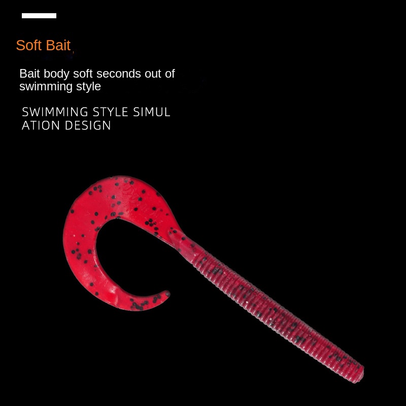 Lure Curl Tail Soft Bait 25g Multi-color Bionic Artificial Soft Bait for Bass Long-Cast Fishing Stainless Steel 10 Pack – Worms & Grubs – view 3