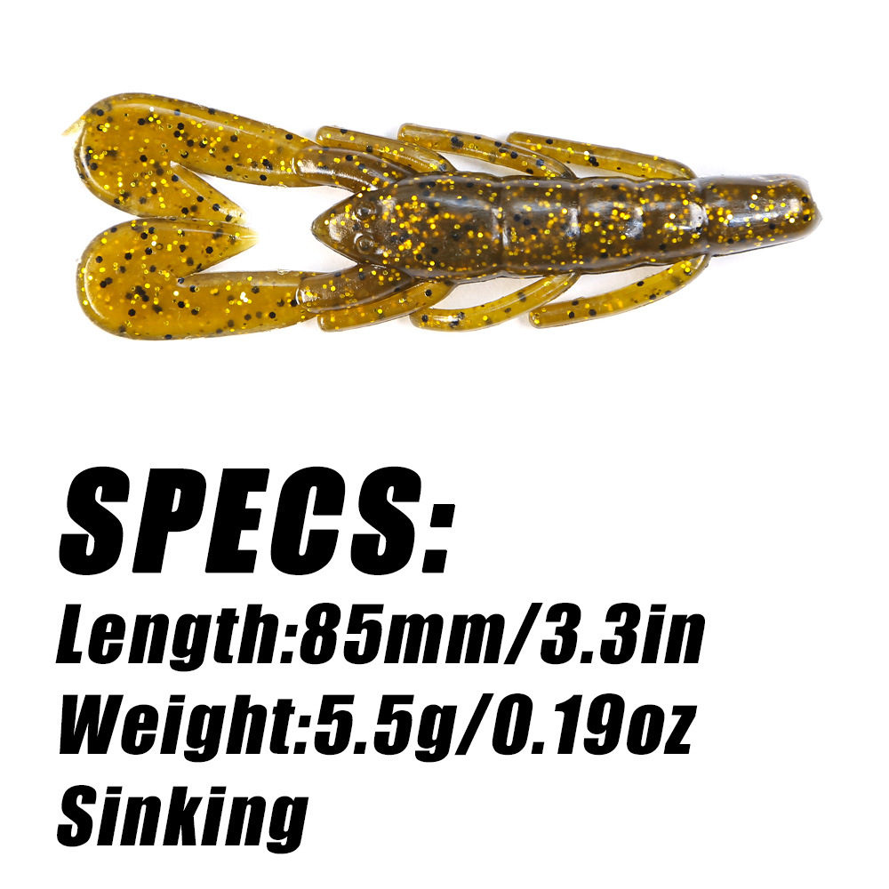 Double-Horn Shrimp Lure Stainless Steel Soft Bait 6 Pieces Fast-Sinking Bionic Artificial Bait for Sea Fishing Bass Hooks – Soft Lure – view 2