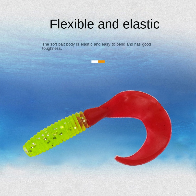 Lure Soft Bait Curl Tail Worm 60mm/75mm Spiral Multi-color Optional Stainless Steel Without Hooks Fishing Lure Factory in Stock – Worms & Grubs – view 3