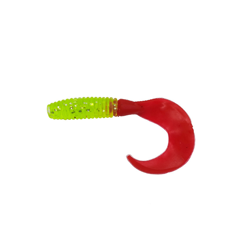 Lure Soft Bait Curl Tail Worm 60mm/75mm Spiral Multi-color Optional Stainless Steel Without Hooks Fishing Lure Factory in Stock – Worms & Grubs – view 1