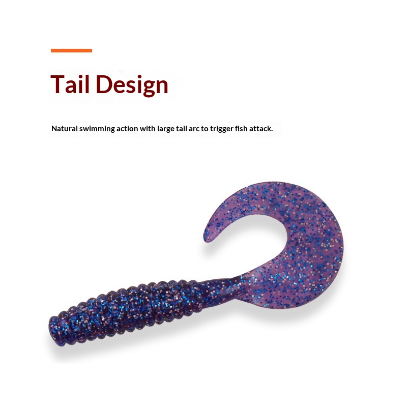 Lure Cranktail Soft Bait Stainless Steel Sea Fishing Multi-color Spiral Bio-inspired Artificial Bait Bass Perch Soft Worm – Worms & Grubs – view 2