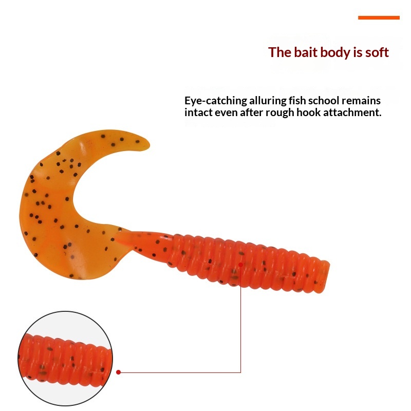 Lure Cranktail Soft Bait Stainless Steel Sea Fishing Multi-color Spiral Bio-inspired Artificial Bait Bass Perch Soft Worm – Worms & Grubs – view 3