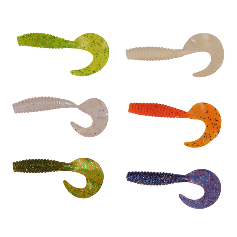 Lure Cranktail Soft Bait Stainless Steel Sea Fishing Multi-color Spiral Bio-inspired Artificial Bait Bass Perch Soft Worm – Worms & Grubs – view 5