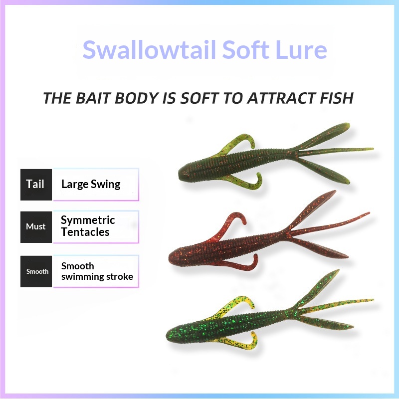 Bagged 6pcs Artificial Soft Bait Swim Bait Wholesale Long-Cast Bass Snakehead Soft Worm Bait – Soft Lure – view 2