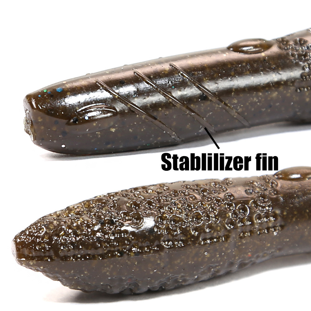 Potato Soft Bait 63cm 8cm Black Pit Bass Fishing Pit Bass Sinking Salt-Added Slow-Sinking Mandarin Fish Soft Worm Lure – Worms & Grubs – view 4