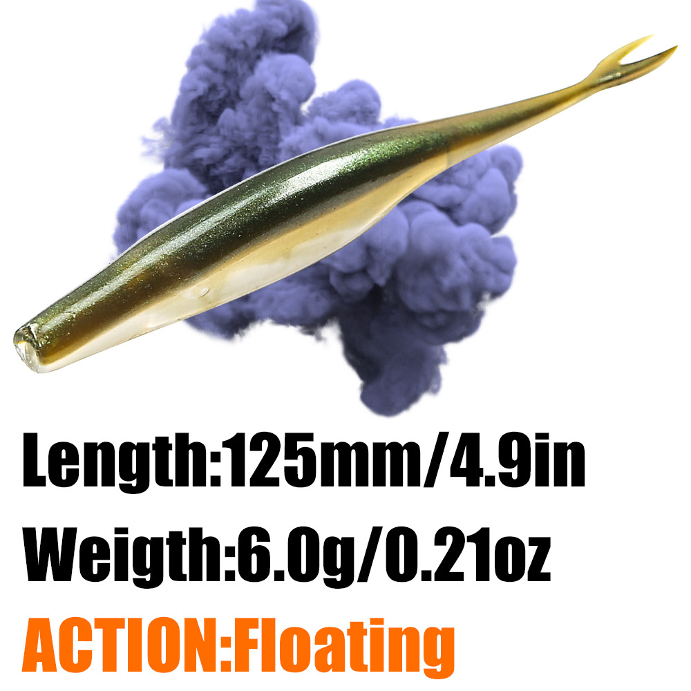 Simulation Fork-Tail Soft Fish Lifelike Swimming Action Bass Black Pit Special Artificial Soft Bait 3-Piece Stainless Steel – Worms & Grubs – view 4