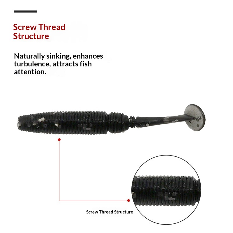 Explosive T-Tail Soft Bait 03g Long-Cast Bionic Artificial Freshwater Bass Perch Lure Without Hooks 14/12 Sticks Pack – Worms & Grubs – view 3