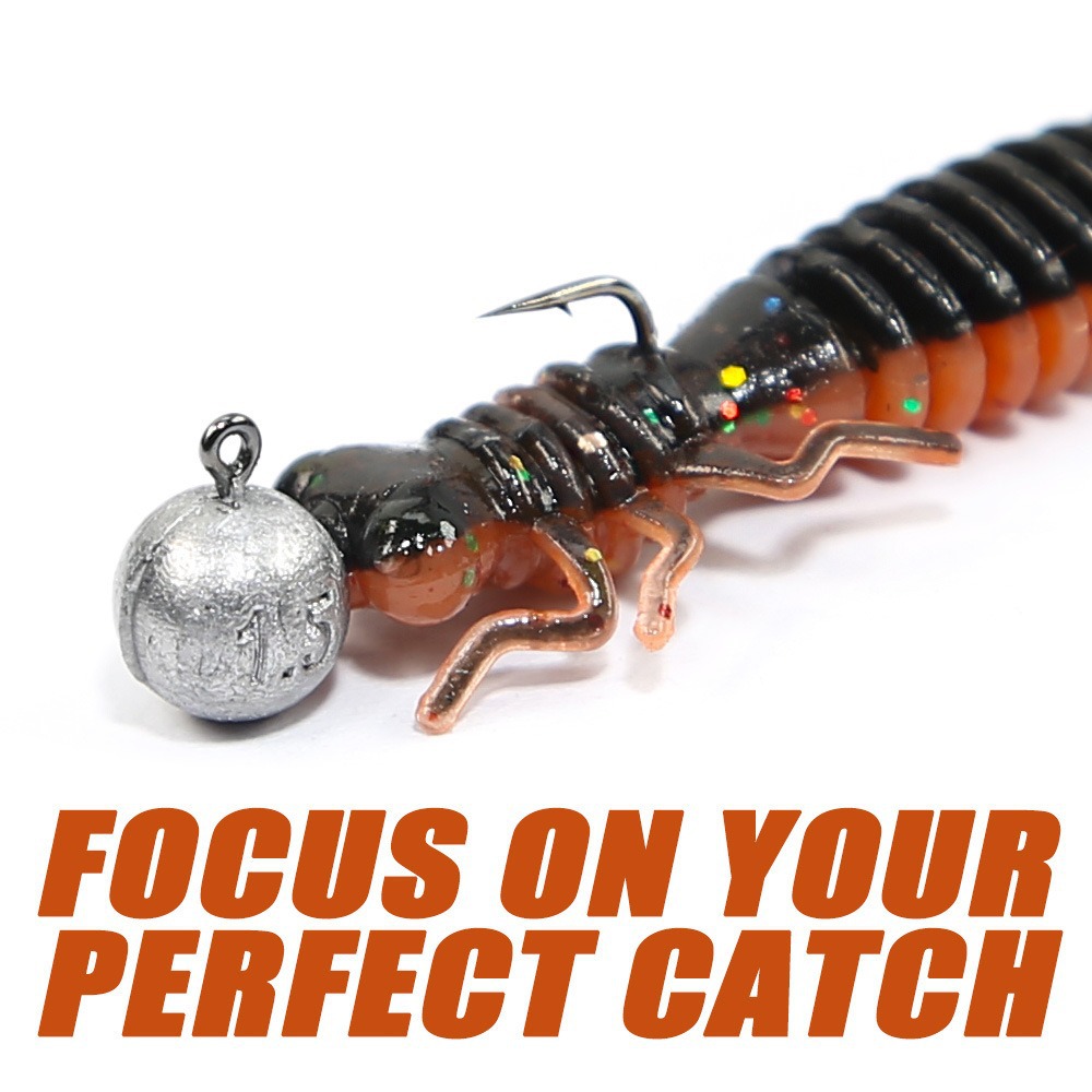 10-Piece Micro Lead Head Hooks Set for Bass Fishing Anti-Snagging Lure Hooks with Soft Bait Ocean Beach Use – Fishhook – view 4