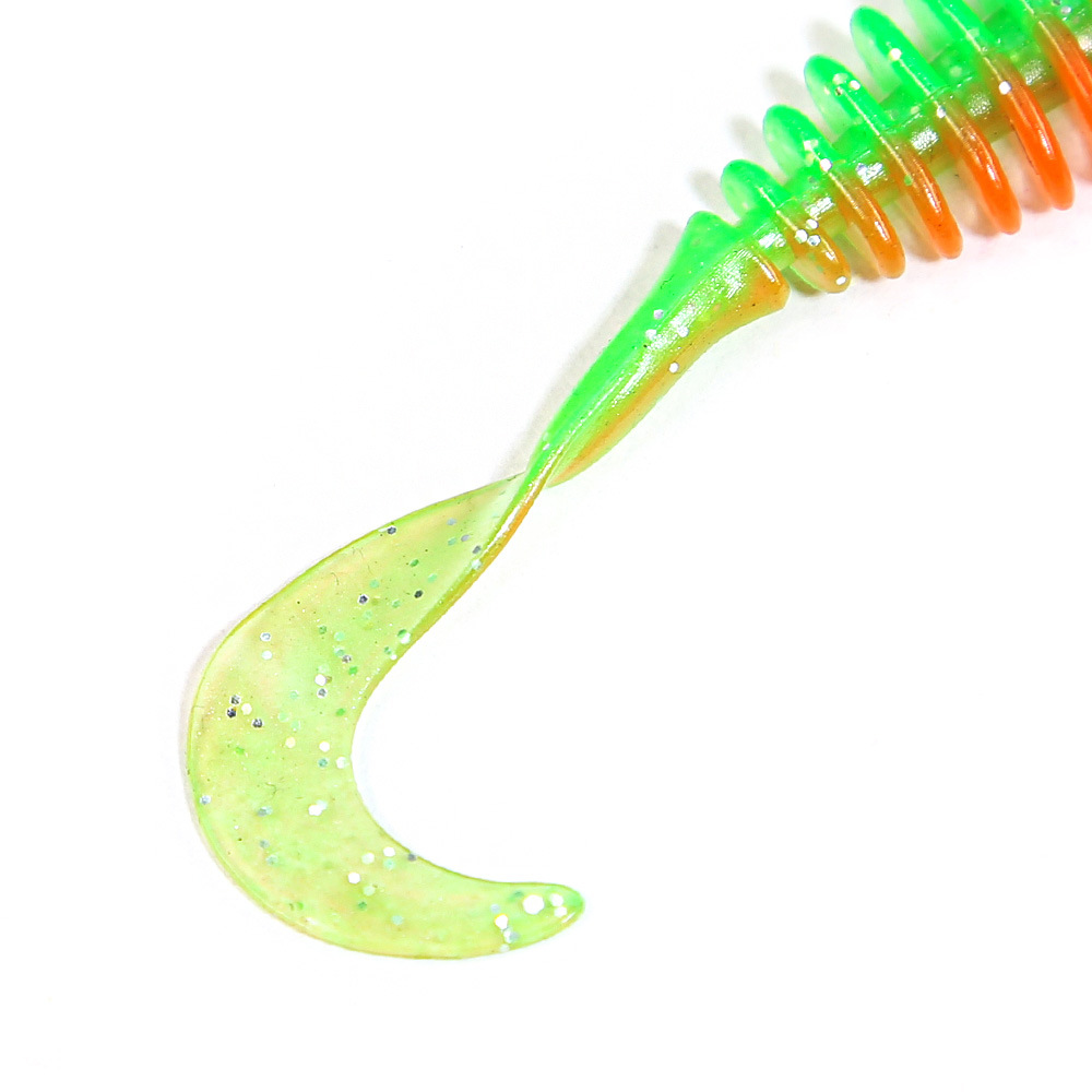 Sea Fishing Artificial Soft Bait 8-Piece Set for Saltwater Fish-Stainless Steel Flat Spiral Coiled Tail Large Root Design – Worms & Grubs – view 1