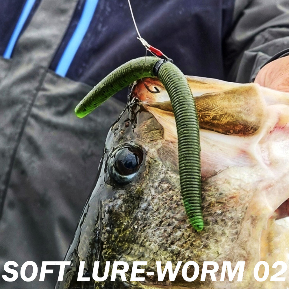 High-Density Noodle Worm Soft Bait Set 40-Piece Stainless Steel Sinking Black Pit Lure Artificial Soft Worm Salt-Added – Worms & Grubs – view 3