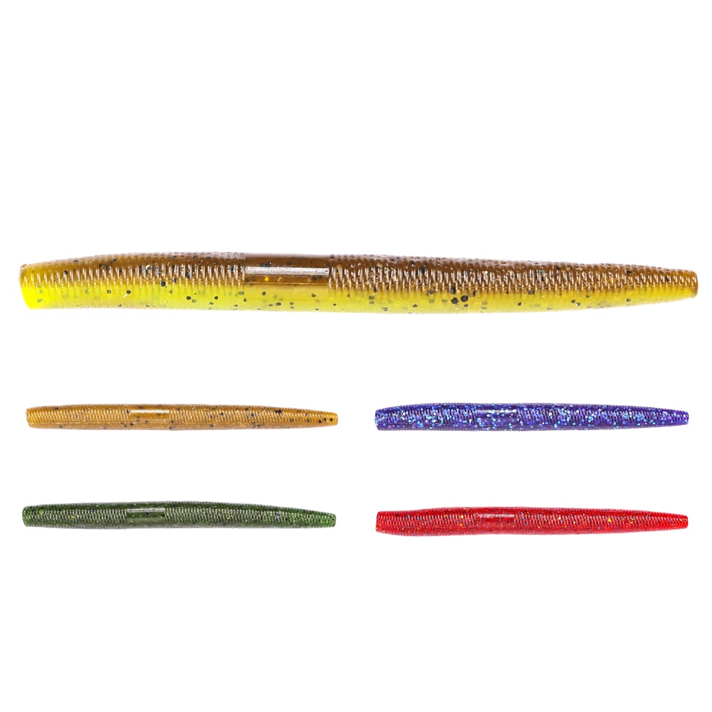High-Density Noodle Worm Soft Bait Set 40-Piece Stainless Steel Sinking Black Pit Lure Artificial Soft Worm Salt-Added – Worms & Grubs – view 1