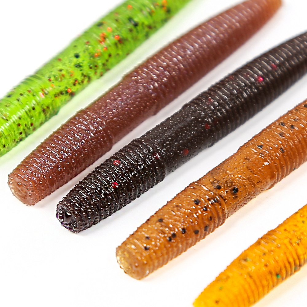Soft Worm Floating Ned Rig Lure Artificial Soft Bait 10-Piece Without Hooks for Bass and Mandarin Fish in Black Pit – Worms & Grubs – view 3