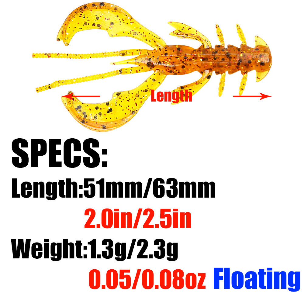 For LURE FISHING High Quality Stainless Steel Floating Goose Shrimp Artificial Soft Bait 6-Piece Set – Soft Lure – view 2