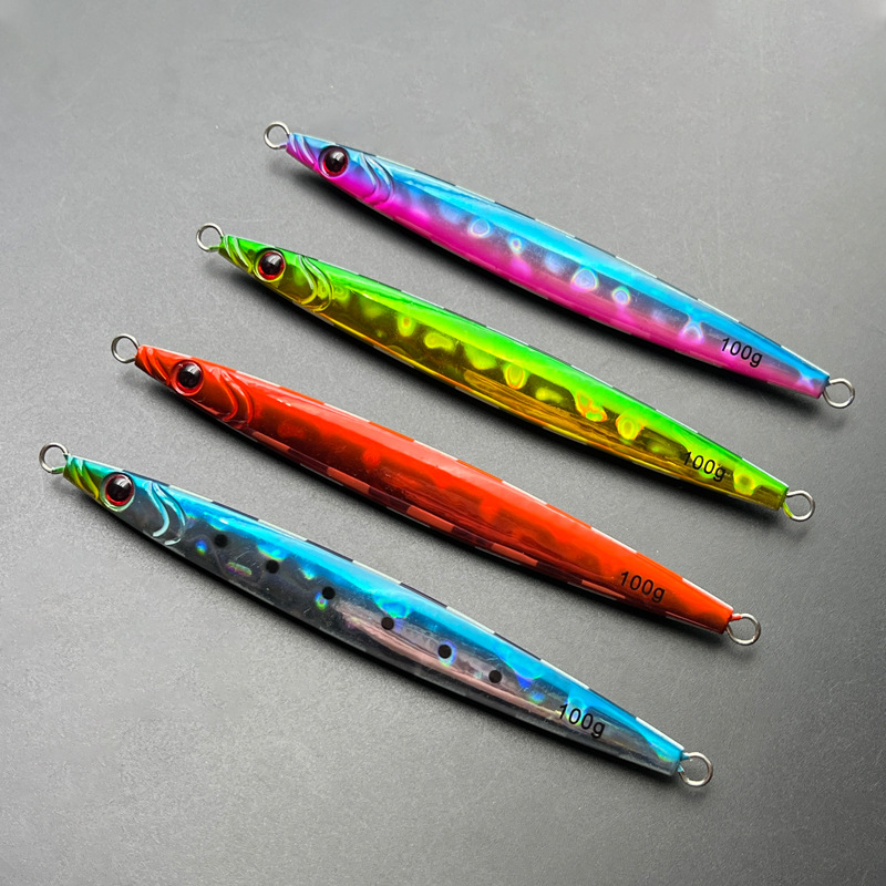 Lure Night-Luminous Fast-Sinking Metal Jig Lure 100g-400g Sea Fishing Iron Plate Bare Plate Quick-Pull Long Strip Artificial – Metal Jig – view 1