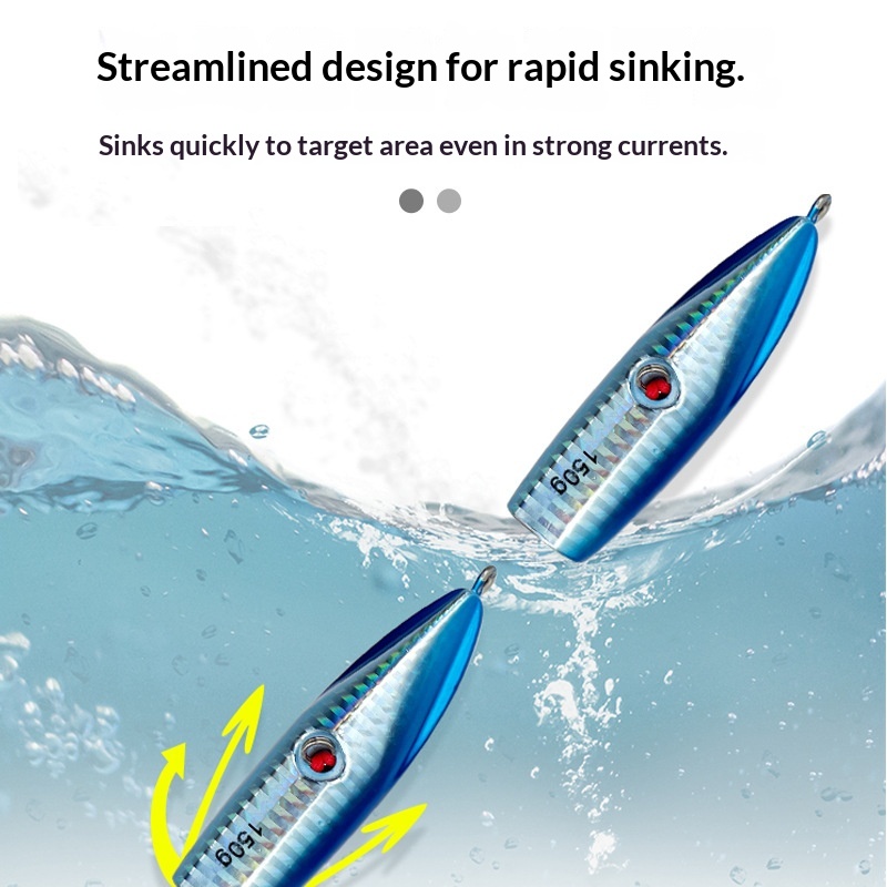 Lure Metal Jig Full-Water-Column Slow-Roll Octopus Bionic Biomimetic Laser Lead Saltwater Fish Bait Double-Hook Soft Artificial – Metal Lure – view 3