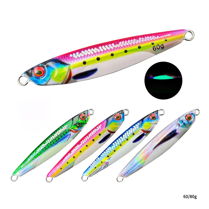 Metal Jig Long-Cast Sea Fishing Artificial Hard Bait 3D Printed Scaly Glow-in-the-Dark 60g 80g Mackerel – Metal Jig – view 2