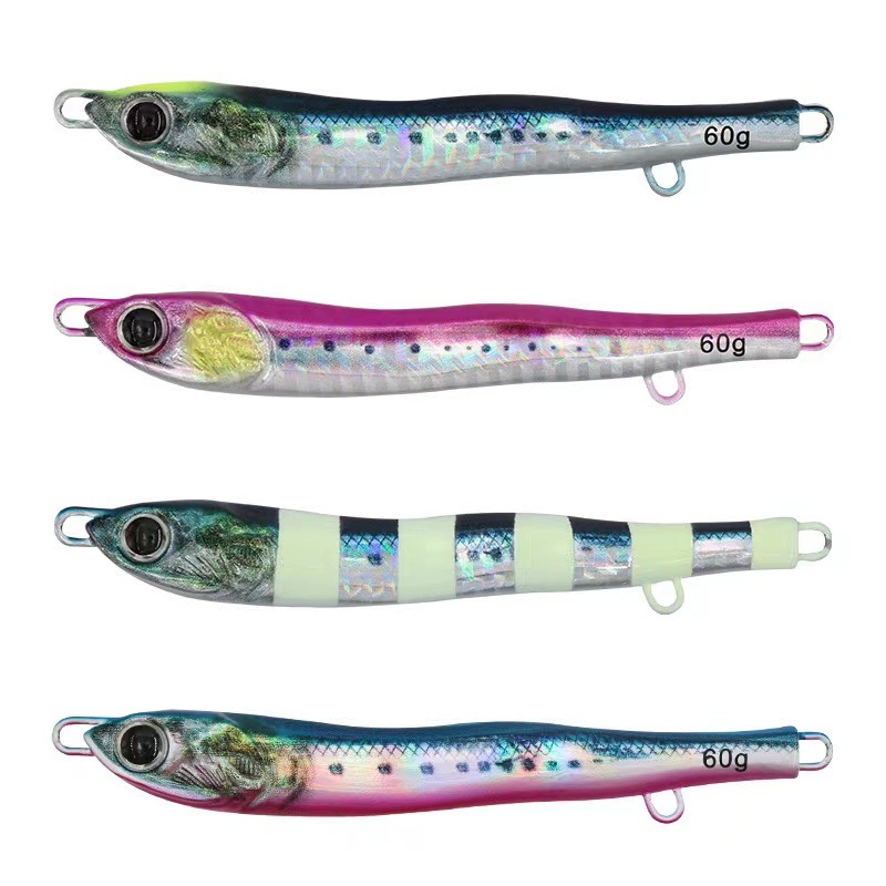 Glow-in-the-Dark Lure Little Jiaolong Iron Plate S-Shaped Lead Fish Fast-Sinking Shore Cast Jig Mackerel Sea Boat Fishing Bait – Metal Jig – view 1