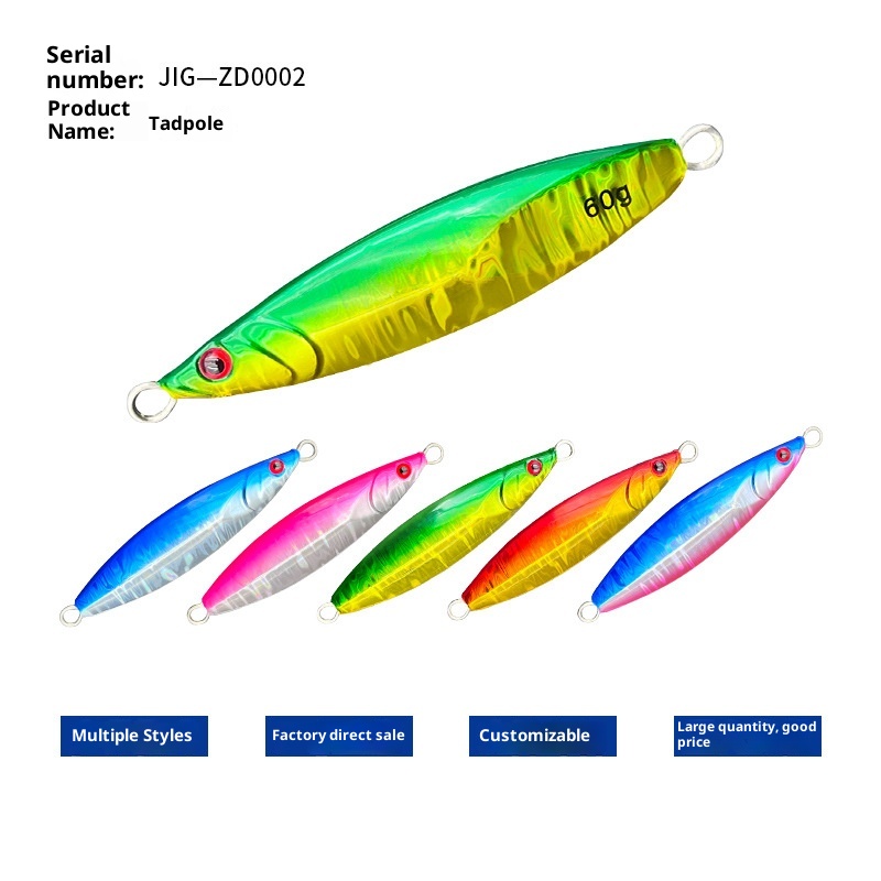 Wholesale Metal Jig Lure Bait Bare Plate Long-Range Shore Cast Lead for Mackerel 40g 60g 80g 100g – Metal Lure – view 2