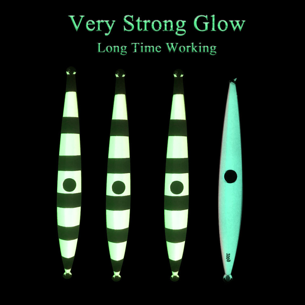 CHEERY Fast-Sinking Iron Plate Lure 100g-300g Quick-Pull Long-Shape Glow-in-the-Dark Lead Fish Artificial Bait for Tuna – Hard Lure – view 2