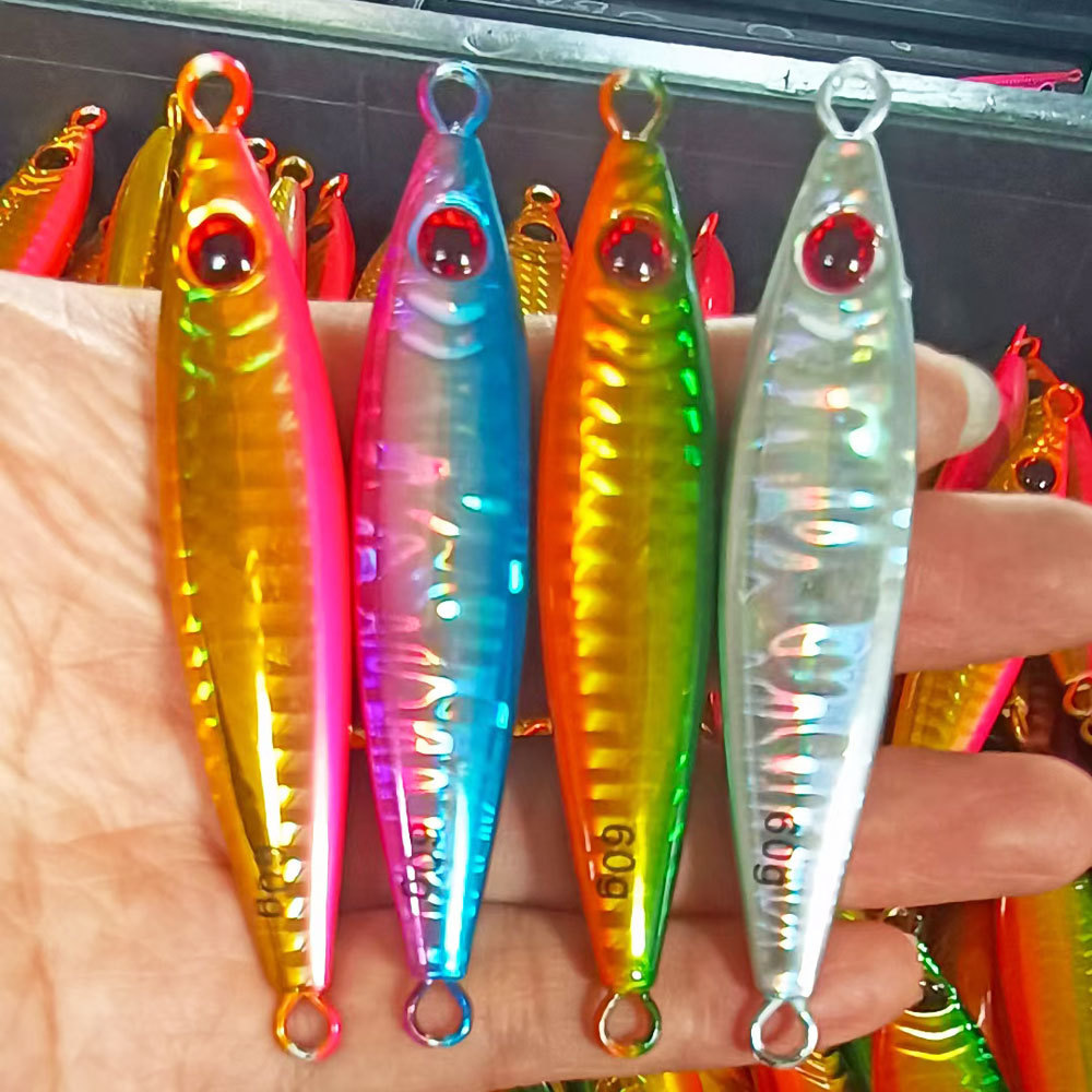 CHEERY Iron Plate Bait Artificial Hard Bait Metal Lure for Mackerel Grouper Cod Hairtail-Sea & Boat Fishing 60g/80g/100g – Hard Lure – view 3