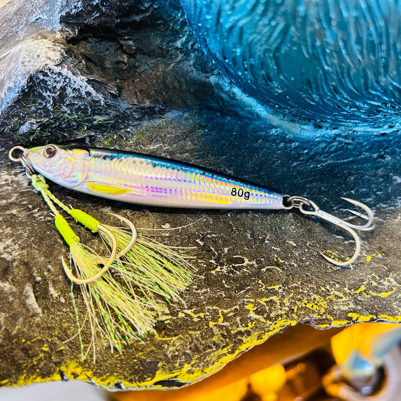 Fishing Tackle Supply 3D Printed Metal Jig Lure Artificial Hard Bait Bare Plate Double Three-Prong Hooks 40g/60g Fishing – Hard Lure – view 4