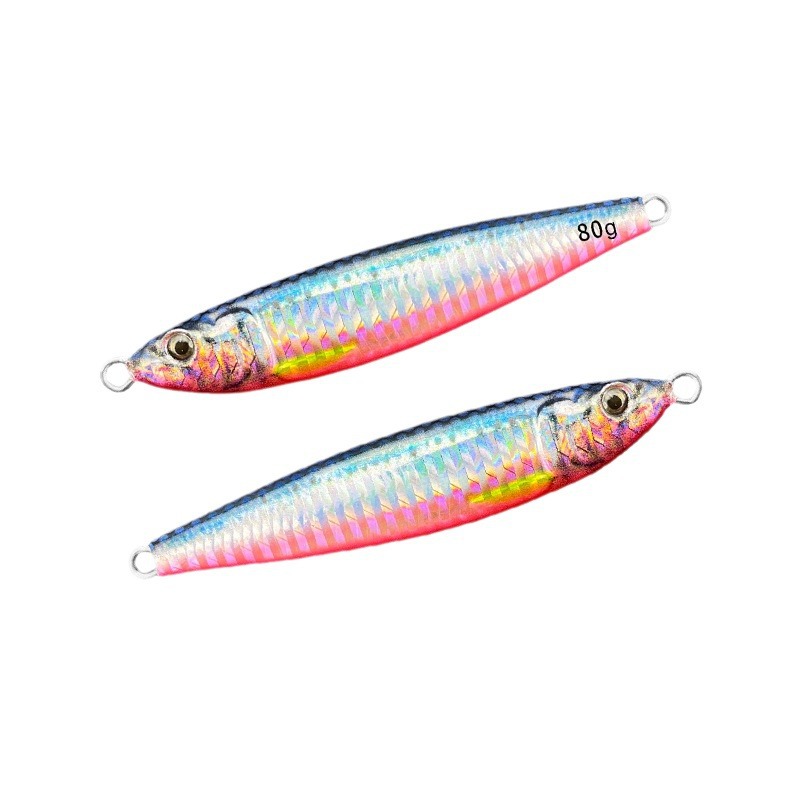 Lure UV Metal Jig Little Sprite 3D Printed Iron Plate Bare Glow-in-the-Dark Saltwater Fish 40g 60g 80g V-Shape Sequin – Metal Jig – view 5