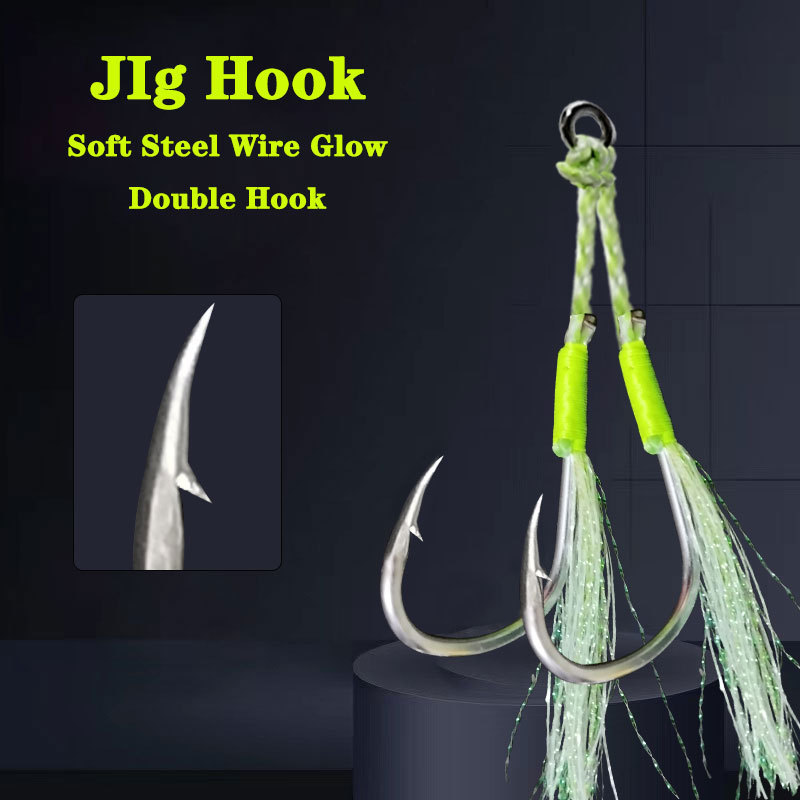 Lure Night-Glow Iron Plate Hook for Sea & Boat Fishing Slow-Rock Design with Glow-in-the-Dark Binding Wire – Fishhook – view 2