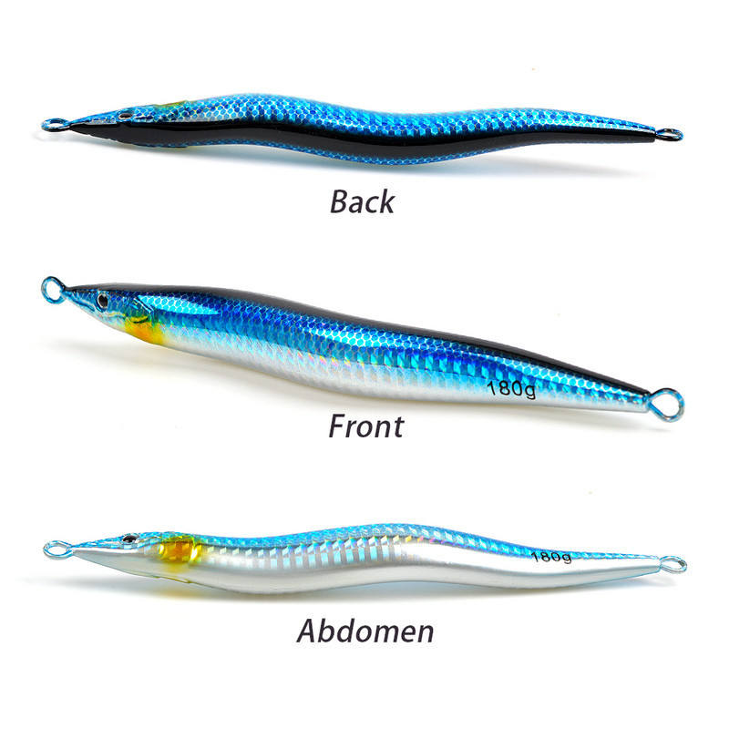 CHEERY Fast-Sinking Iron Plate S-Shaped Long Strip Little Jack Quick-Pull Lead Fish Lure 130g-180g Hairtail Cuttlefish Mackerel – Hard Lure – view 5