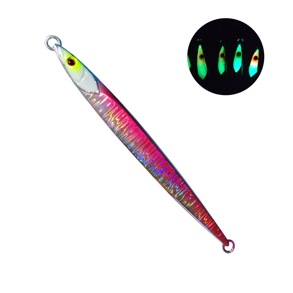 Bestseller Iron Plate Lure Fast-Sinking Glow-in-the-Dark Long Strip Quick-Pull Sea Boat Fishing Tuna Artificial Hard Bait – Metal Jig – view 5