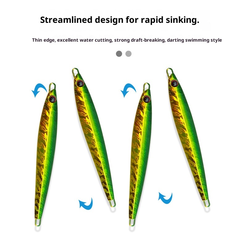 CHEERY Full-Water-Column Overturned Slow-Rocking Metal Jig Lure Laser Bionic Design for Mahi-Mahi Red Snapper Fishing Artificial – Hard Lure – view 3