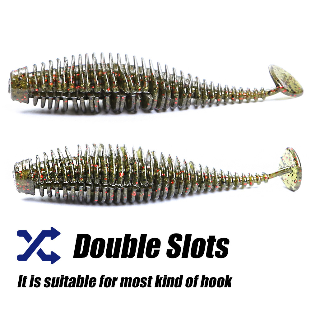 CHEERY Threaded Caterpillar T-Tail Stainless Steel 4-Piece 75cm Black Pit Bass Freshwater/Saltwater Artificial Soft Bait – Worms & Grubs – view 5