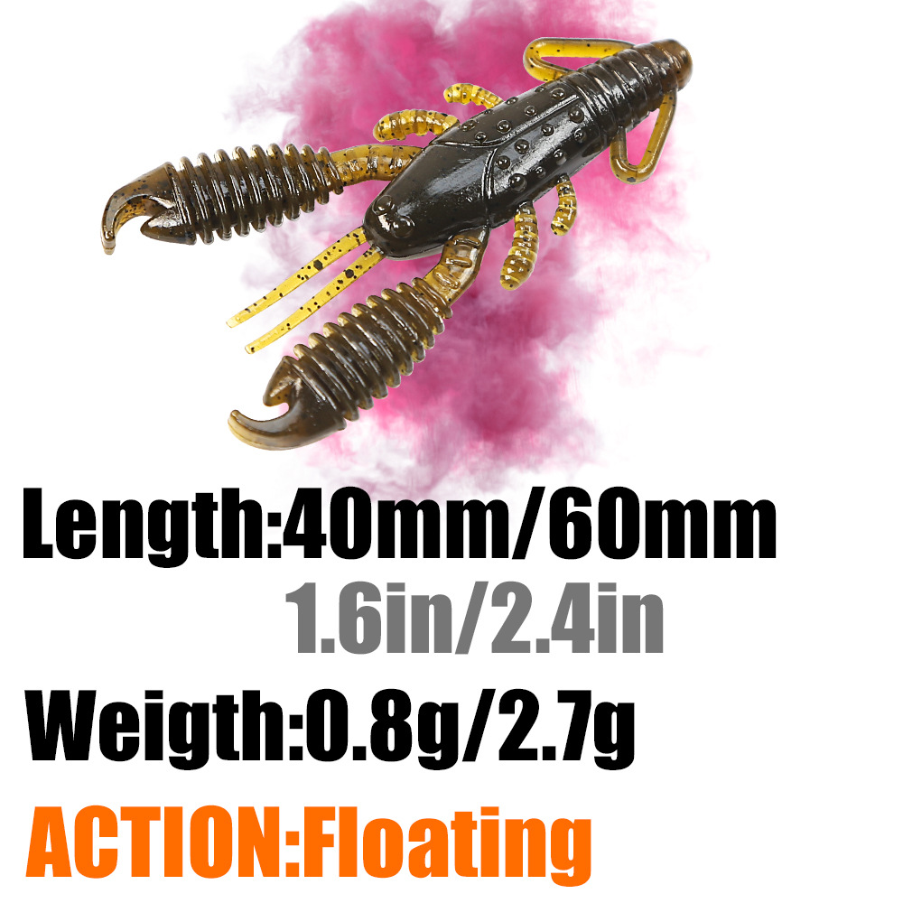 High Quality Stainless Steel Artificial Soft Bait Floating Threaded Pliers Shrimp Black Pit Bass – Soft Lure – view 3