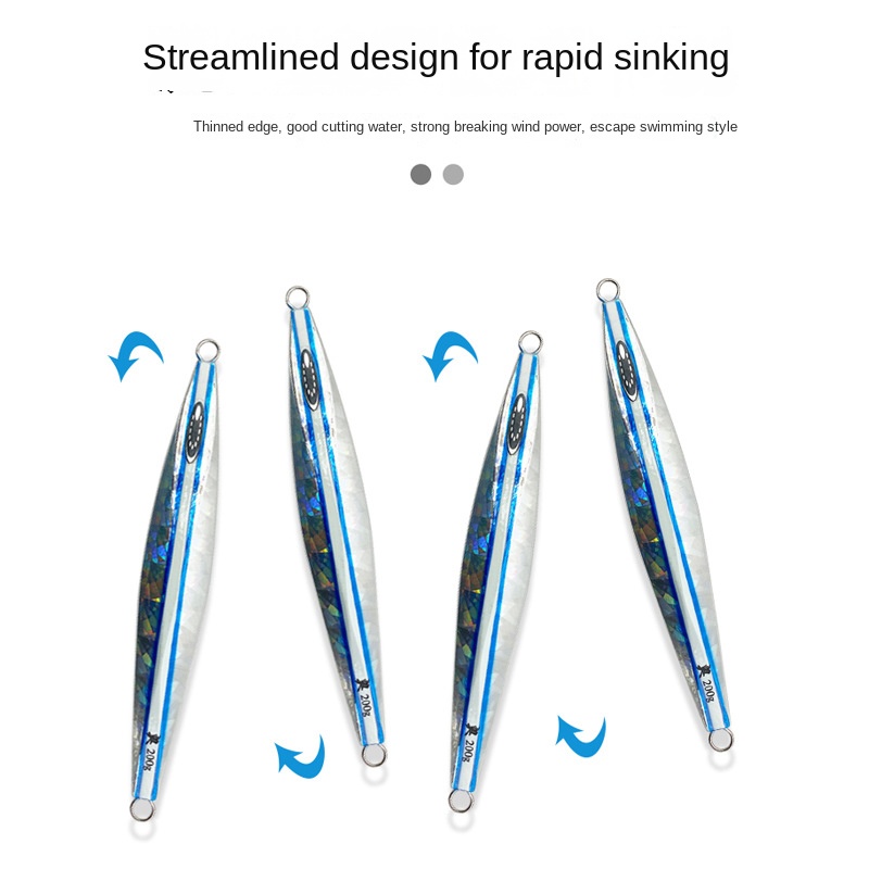 Lead Iron Plate Metal Jig Fish Lure for Sea Fishing Glow-in-the-Dark Laser Bionic Artificial Bait No Hooks – Hard Lure – view 3