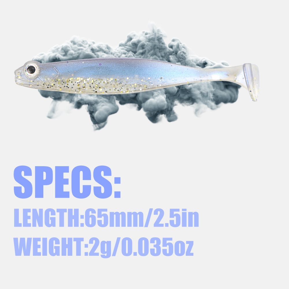 High Quality Stainless Steel 8-Piece Lure Sticky-Eye Soft Bait T-Tail Black-Pit Bass Mandarin Fish Powerful Fish-Attractant – Worms & Grubs – view 2