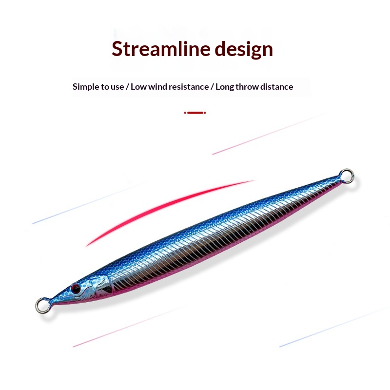 Sea Fishing Shore Casting Jigging Lure Artificial Hard Bait Long Strip Full-Depth Jig 150g 180g Lead Fish Bare Plate No Hooks – Hard Lure – view 2