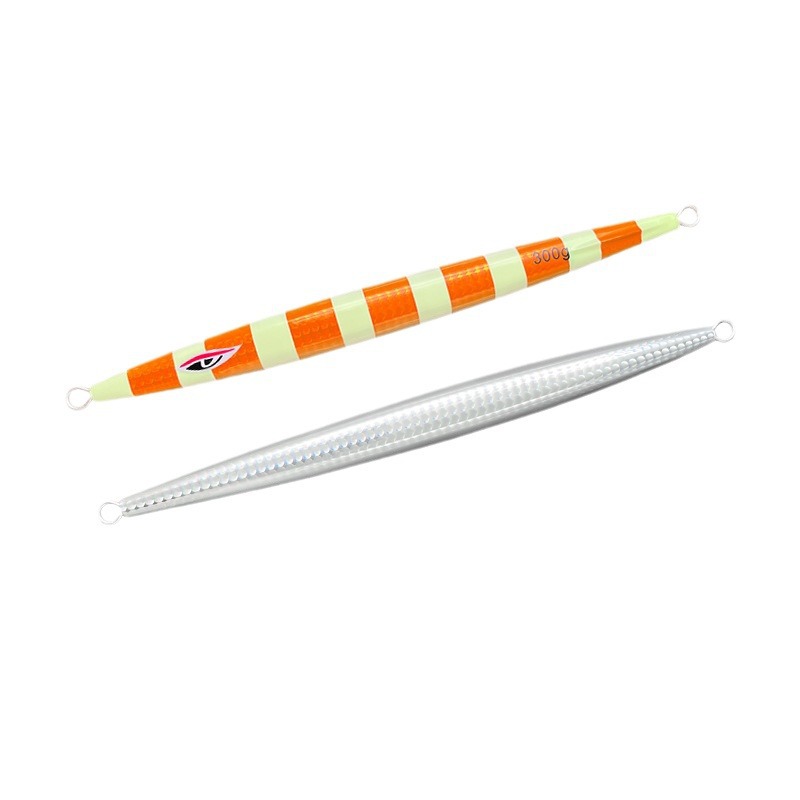Deep-Sea Slow-Roll Powerful Catch Large Heavy Metal Jig Night-Glow Long Strip Lure for Saltwater Fish 300g-500g – Hard Lure – view 1