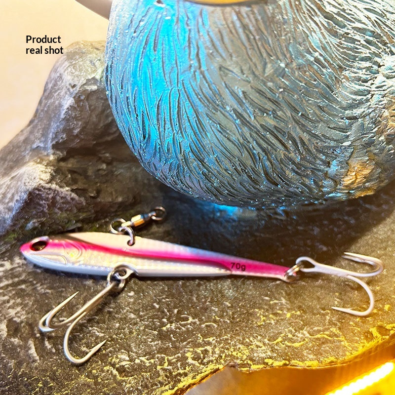 Glow-in-the-Dark Sea Fishing VIB Lure Metal Jig Bait Artificial Heavy 70g Sinking Fish Bait Enhanced Three Hooks Saltwater Fish – Hard Lure – view 5