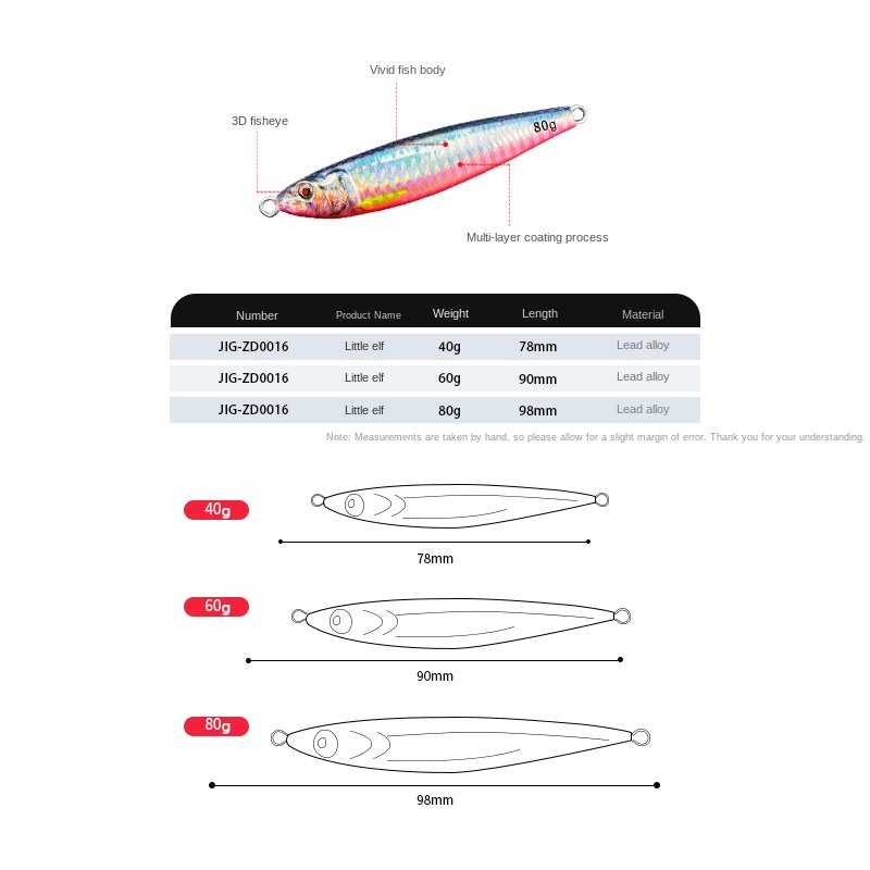 Cross-Border Dedicated Metal Jig Lure Source Factory Direct Sales Iron Plate Jig with Hooks Lead Fish Jig for Mackerel – Hard Lure – view 2